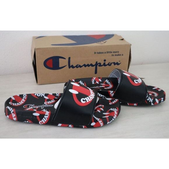 Champion CP101901P Kid's Sz 3 Black/Scarlet IPO Smile Slide Sandals - Picture 6 of 6